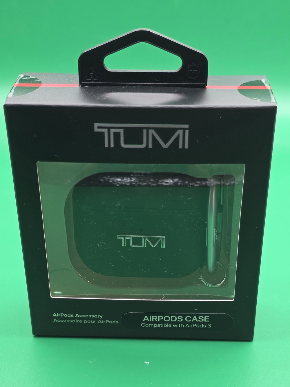 TUMI Black AirPods Case with Carabiner - Compatible with AirPods 3